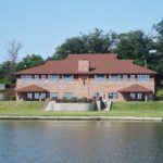 The Oaks Dining Hall Exterior From Lake